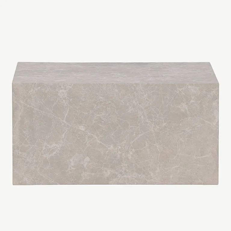 Beeži marmorimustriga madal diivanilaud York (MDF, 80 × 60 cm) - 15009-090