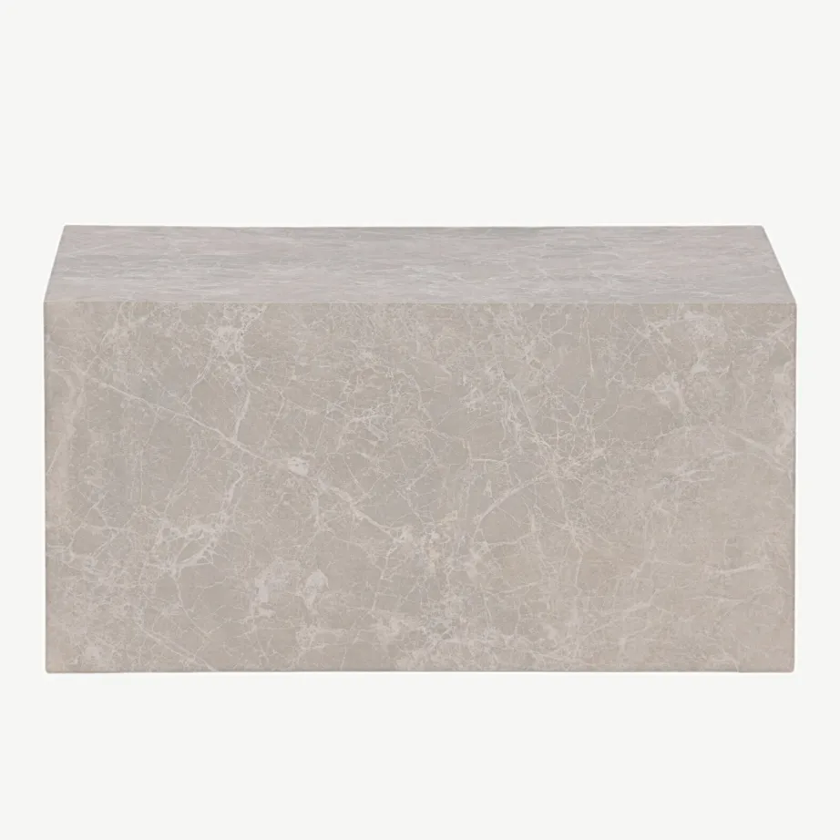 Beeži marmorimustriga madal diivanilaud York (MDF, 80 × 60 cm), 15009-090 – 4