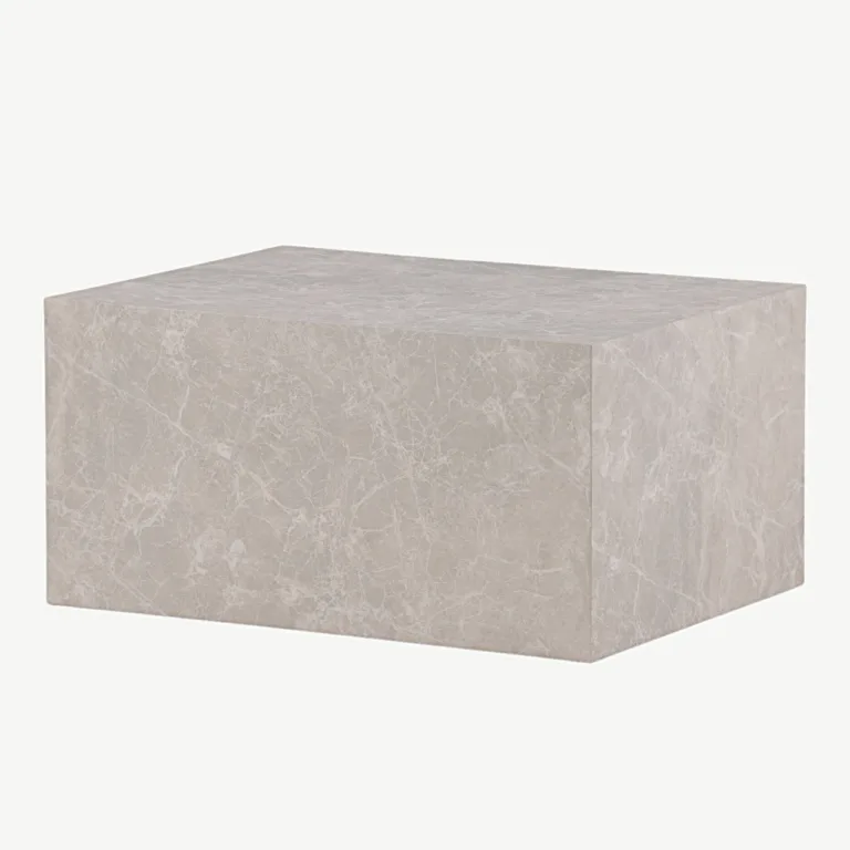 Beeži marmorimustriga madal diivanilaud York (MDF, 80 × 60 cm) - 15009-090