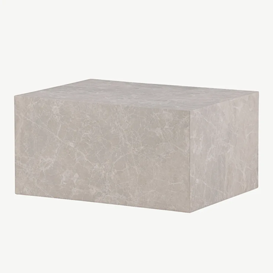 Beeži marmorimustriga madal diivanilaud York (MDF, 80 × 60 cm), 15009-090 – 5