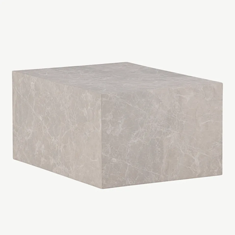 Beeži marmorimustriga madal diivanilaud York (MDF, 80 × 60 cm), 15009-090 – 6