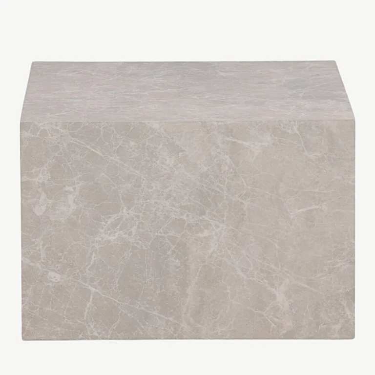 Beeži marmorimustriga madal diivanilaud York (MDF, 80 × 60 cm) - 15009-090