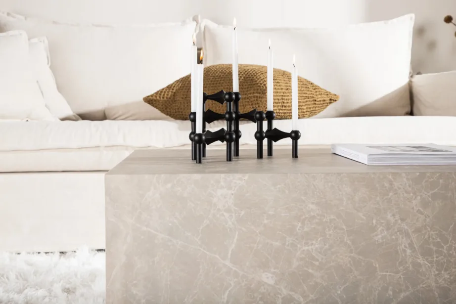 Beeži marmorimustriga madal diivanilaud York (MDF, 80 × 60 cm), 15009-090 – 9