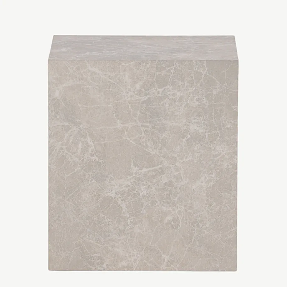 Beež marmorimustriga kõrge diivanilaud York, MDF, 40 x 40 x 45 cm, 15009-091 – 4