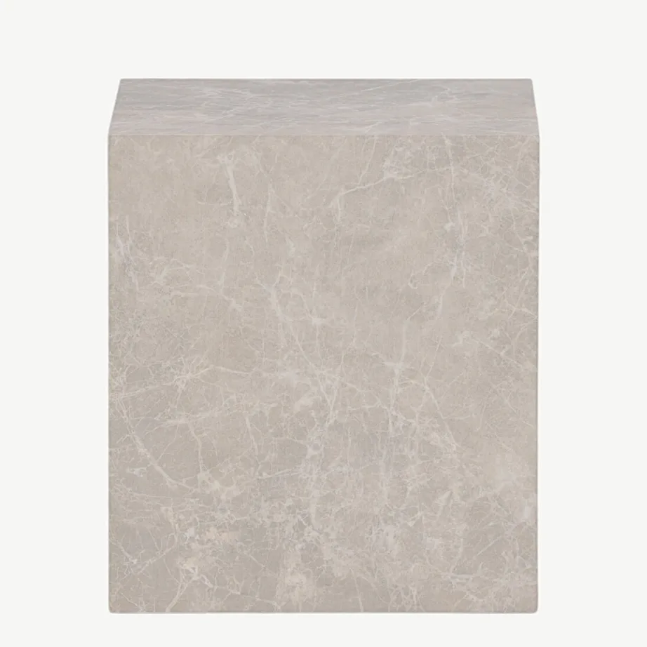 Beež marmorimustriga kõrge diivanilaud York, MDF, 40 x 40 x 45 cm, 15009-091 – 7