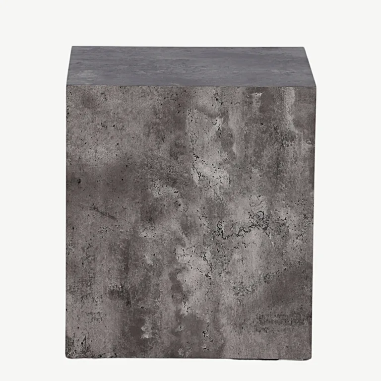Tumehall marmormustriga MDF-diivanilaud York, industriaalne stiil (40 × 40 cm) - 15009-092