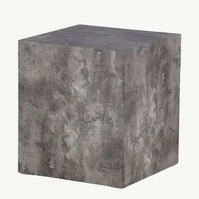 Tumehall marmormustriga MDF-diivanilaud York, industriaalne stiil (40 × 40 cm) - 15009-092