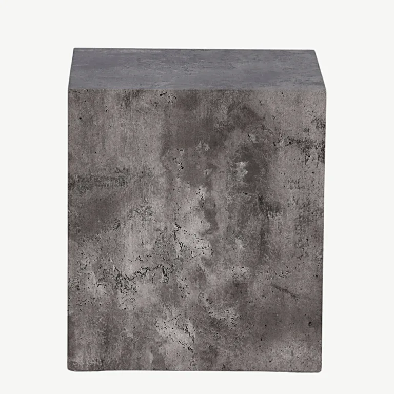 Tumehall marmormustriga MDF-diivanilaud York, industriaalne stiil (40 × 40 cm) - 15009-092