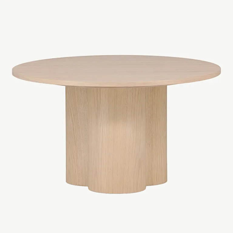 Olivia valgeks peitsitud ümmargune diivanilaud, ø80 cm - 15009-101
