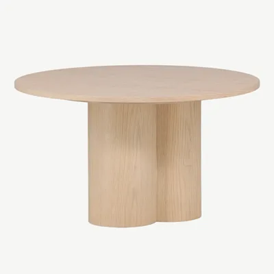Olivia valgeks peitsitud ümmargune diivanilaud, ø80 cm - 15009-101