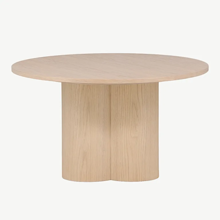 Olivia valgeks peitsitud ümmargune diivanilaud, ø80 cm - 15009-101
