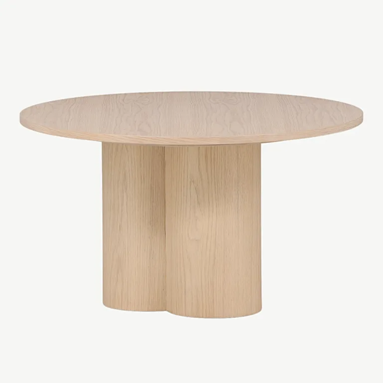 Olivia valgeks peitsitud ümmargune diivanilaud, ø80 cm - 15009-101