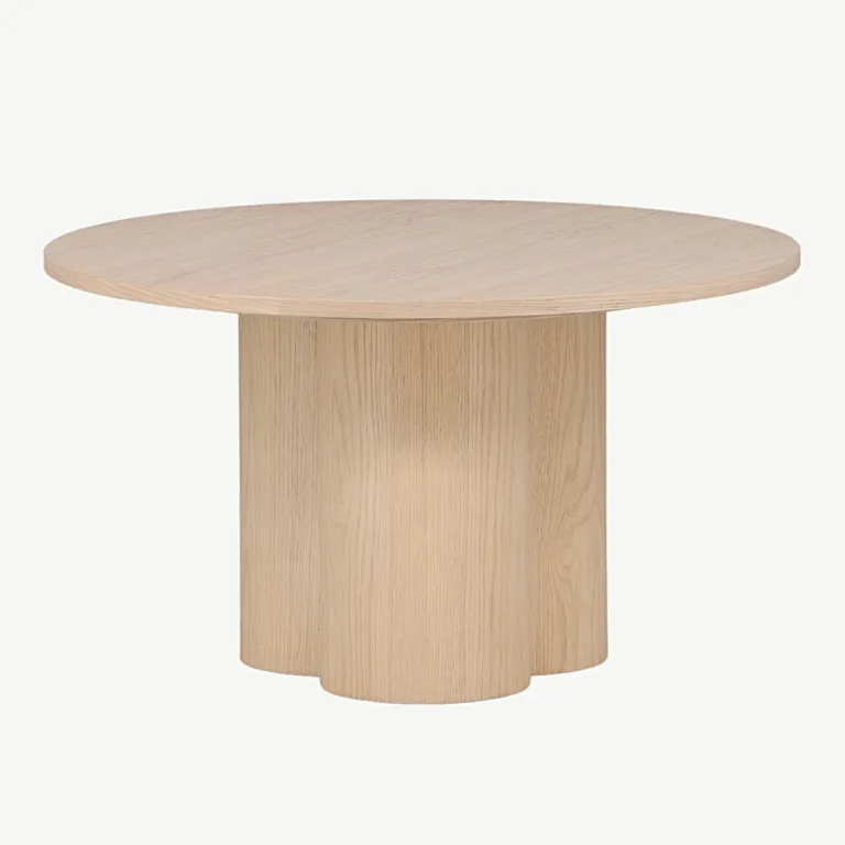 Olivia valgeks peitsitud ümmargune diivanilaud, ø80 cm - 15009-101