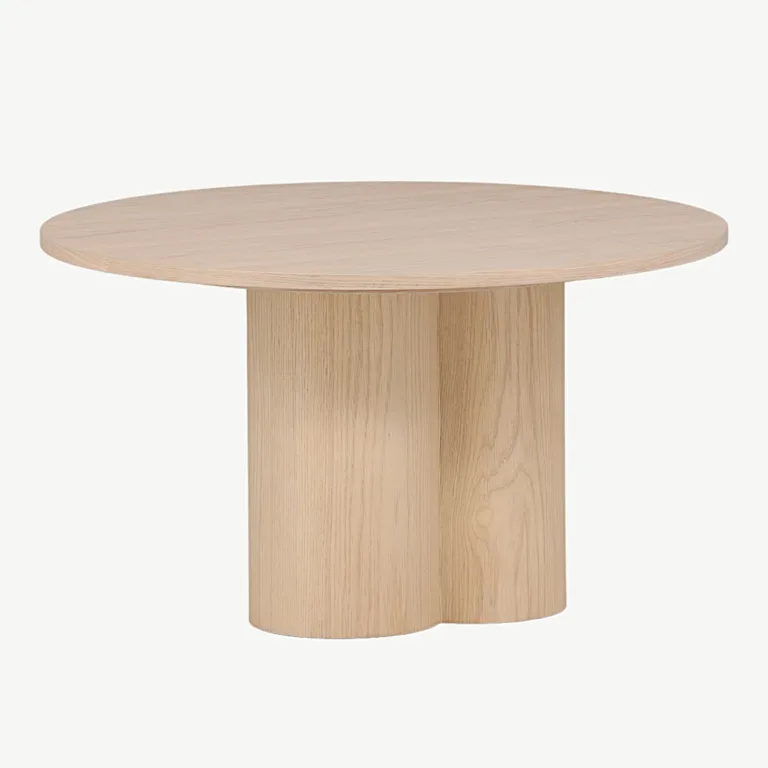 Olivia valgeks peitsitud ümmargune diivanilaud, ø80 cm - 15009-101