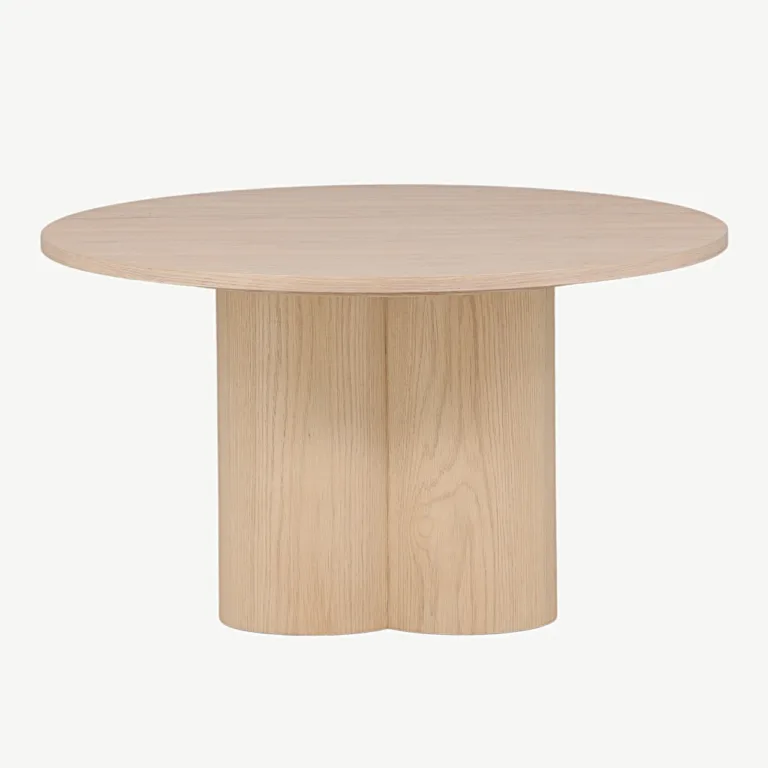 Olivia valgeks peitsitud ümmargune diivanilaud, ø80 cm - 15009-101