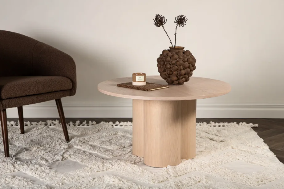 Olivia valgeks peitsitud ümmargune diivanilaud, ø80 cm, 15009-101 – 8