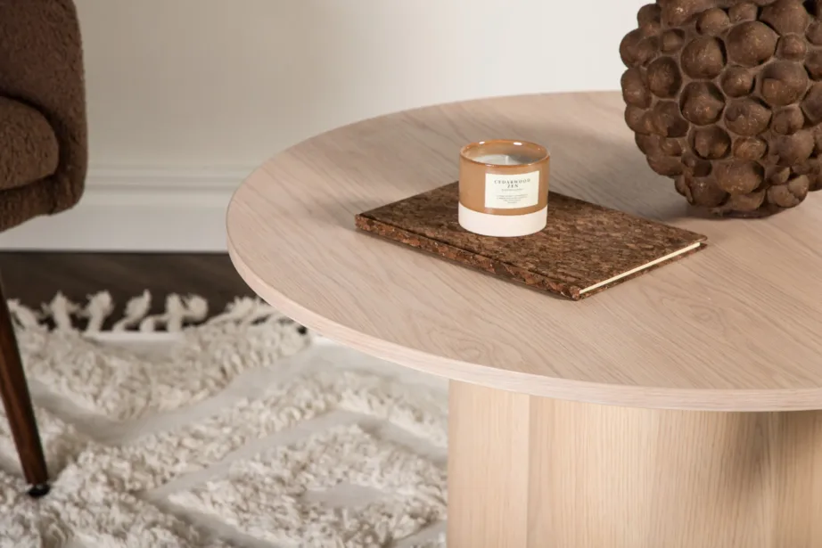 Olivia valgeks peitsitud ümmargune diivanilaud, ø80 cm, 15009-101 – 9