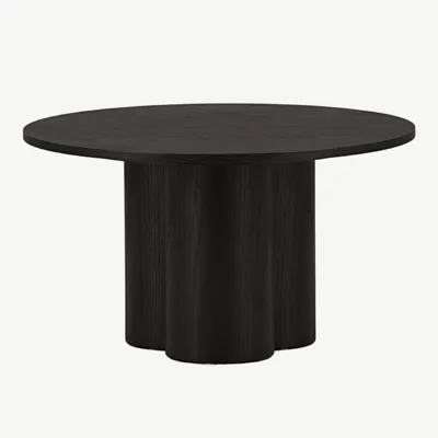 Must ümmargune spoonitud diivanilaud Olivia, ø80 cm - 15009-102