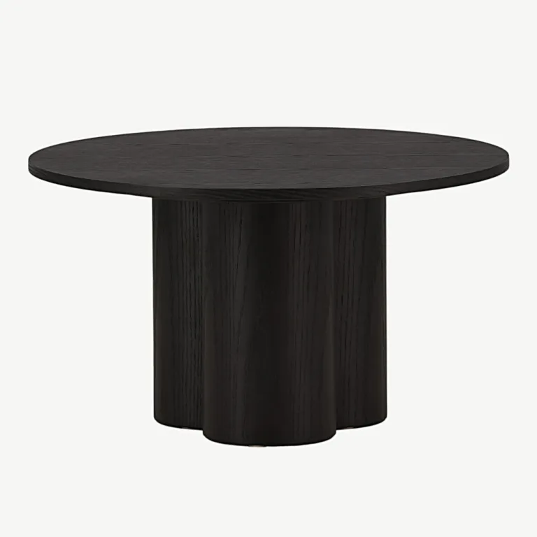 Must ümmargune spoonitud diivanilaud Olivia, ø80 cm - 15009-102