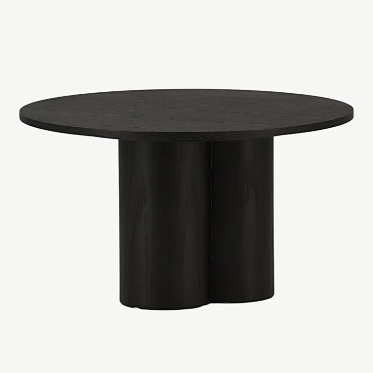 Must ümmargune spoonitud diivanilaud Olivia, ø80 cm - 15009-102