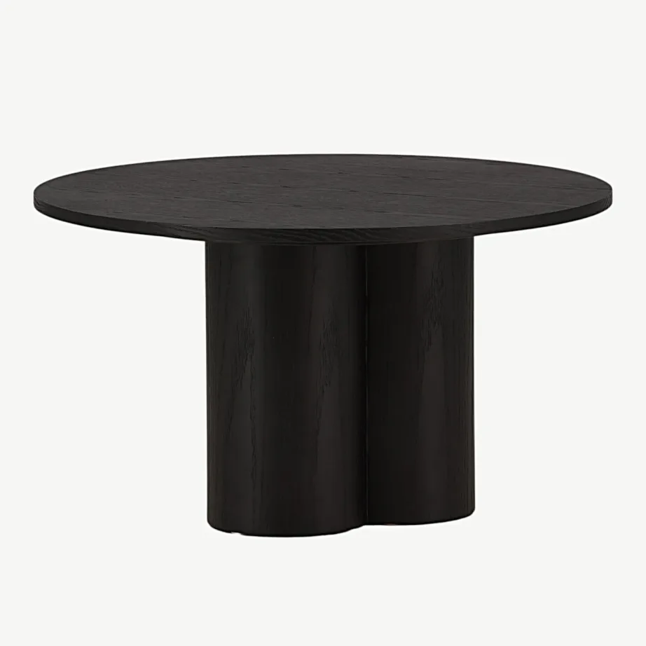 Must ümmargune spoonitud diivanilaud Olivia, ø80 cm, 15009-102 – 2