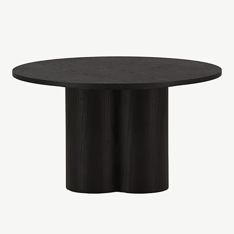 Must ümmargune spoonitud diivanilaud Olivia, ø80 cm - 15009-102