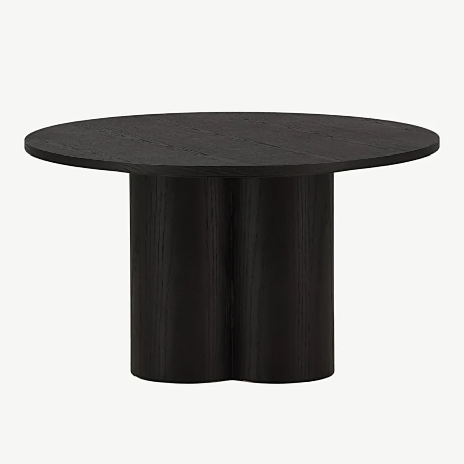 Must ümmargune spoonitud diivanilaud Olivia, ø80 cm, 15009-102 – 3