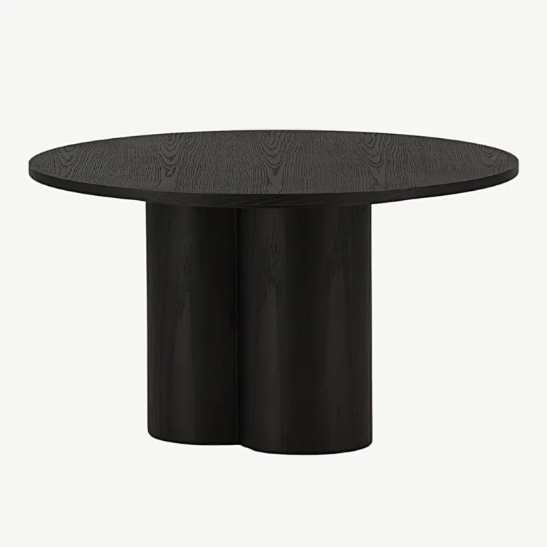 Must ümmargune spoonitud diivanilaud Olivia, ø80 cm - 15009-102