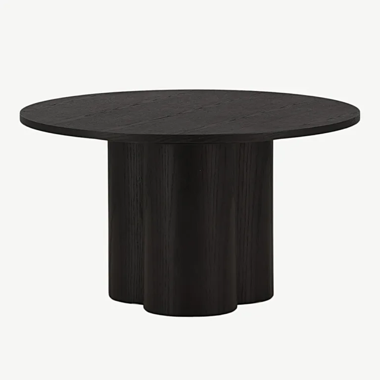 Must ümmargune spoonitud diivanilaud Olivia, ø80 cm - 15009-102