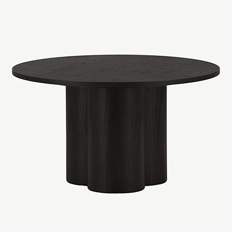 Must ümmargune spoonitud diivanilaud Olivia, ø80 cm, 15009-102 – 5