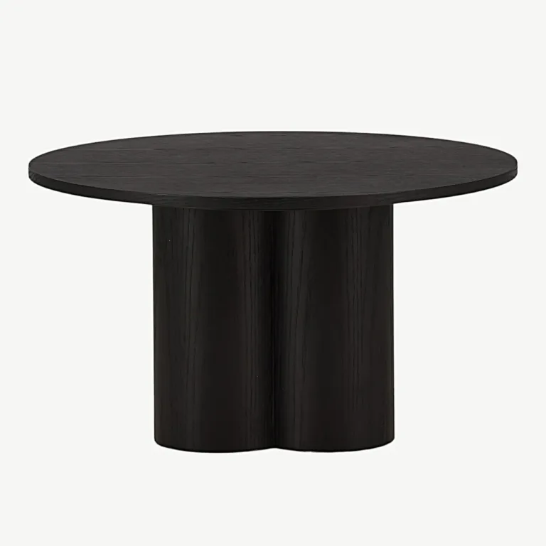 Must ümmargune spoonitud diivanilaud Olivia, ø80 cm - 15009-102