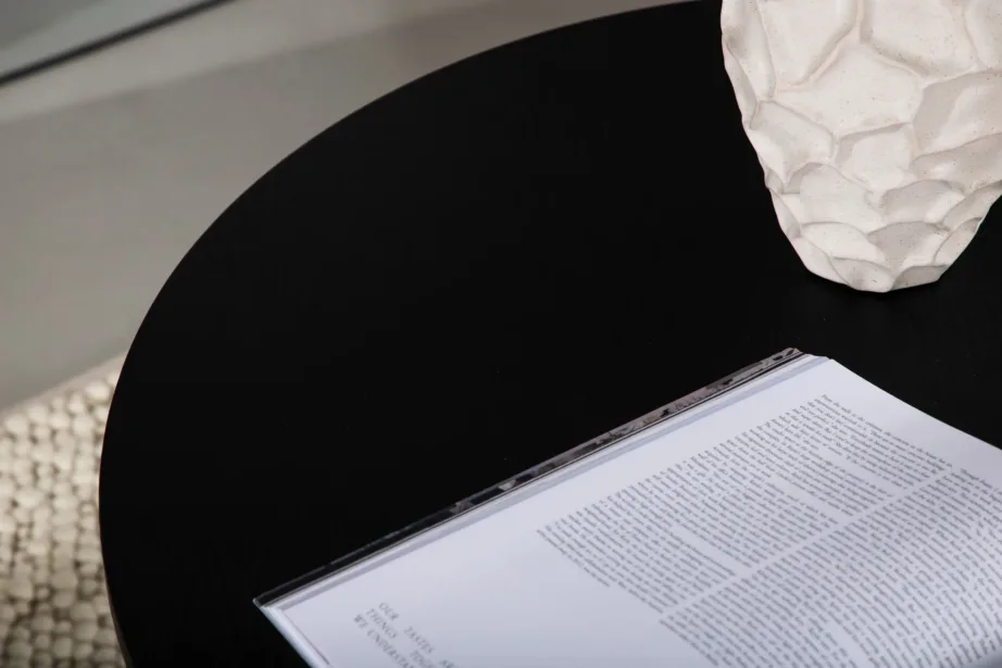 Must ümmargune spoonitud diivanilaud Olivia, ø80 cm, 15009-102 – 10