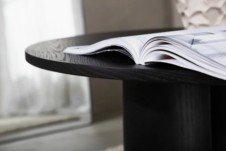 Must ümmargune spoonitud diivanilaud Olivia, ø80 cm, 15009-102 – 11