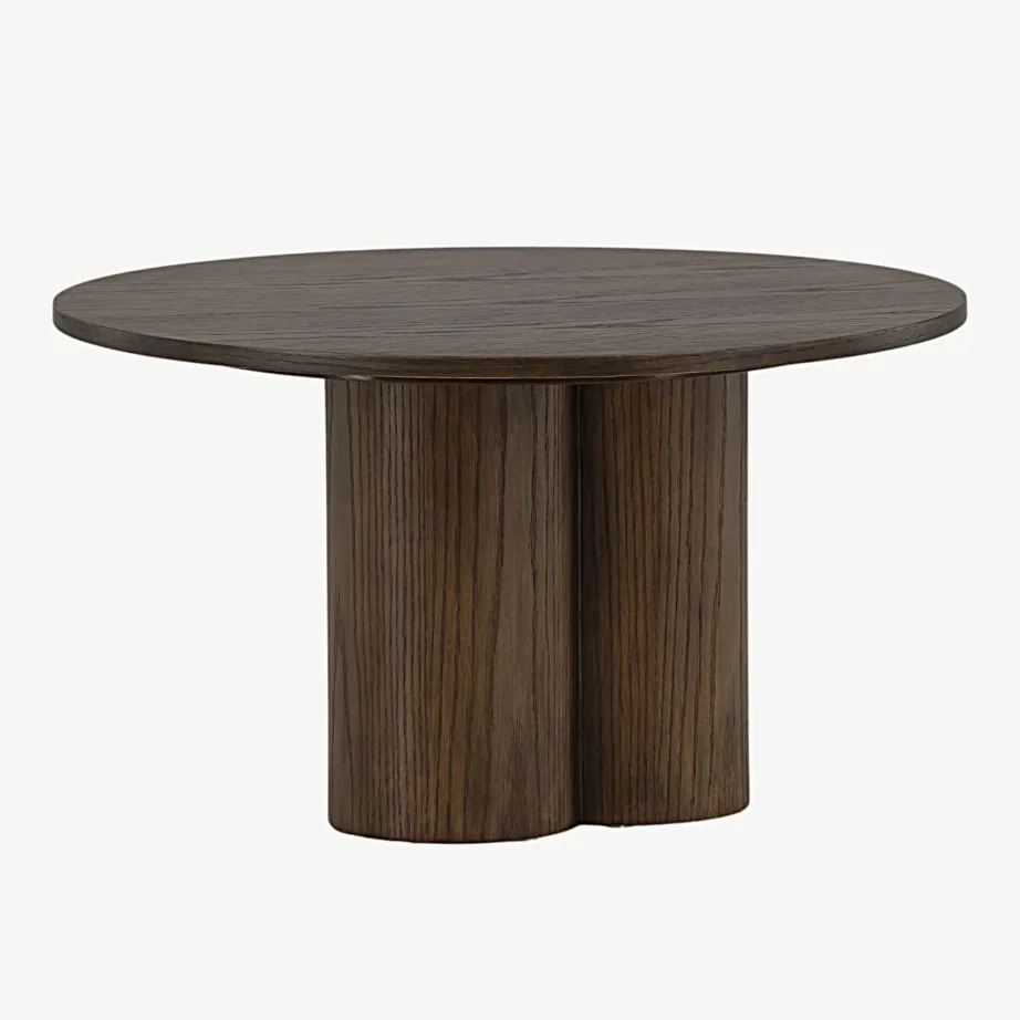 Olivia ümar mokkatooni MDF-spooniga diivanilaud, ø80 cm, 15009-103 – 2