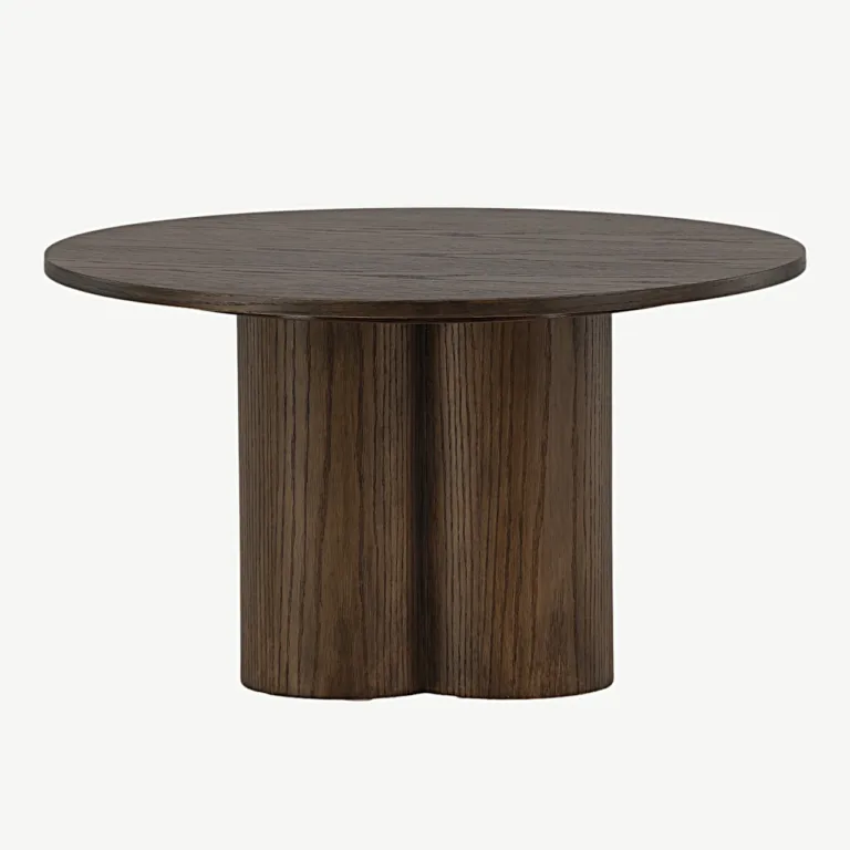 Olivia ümar mokkatooni MDF-spooniga diivanilaud, ø80 cm - 15009-103