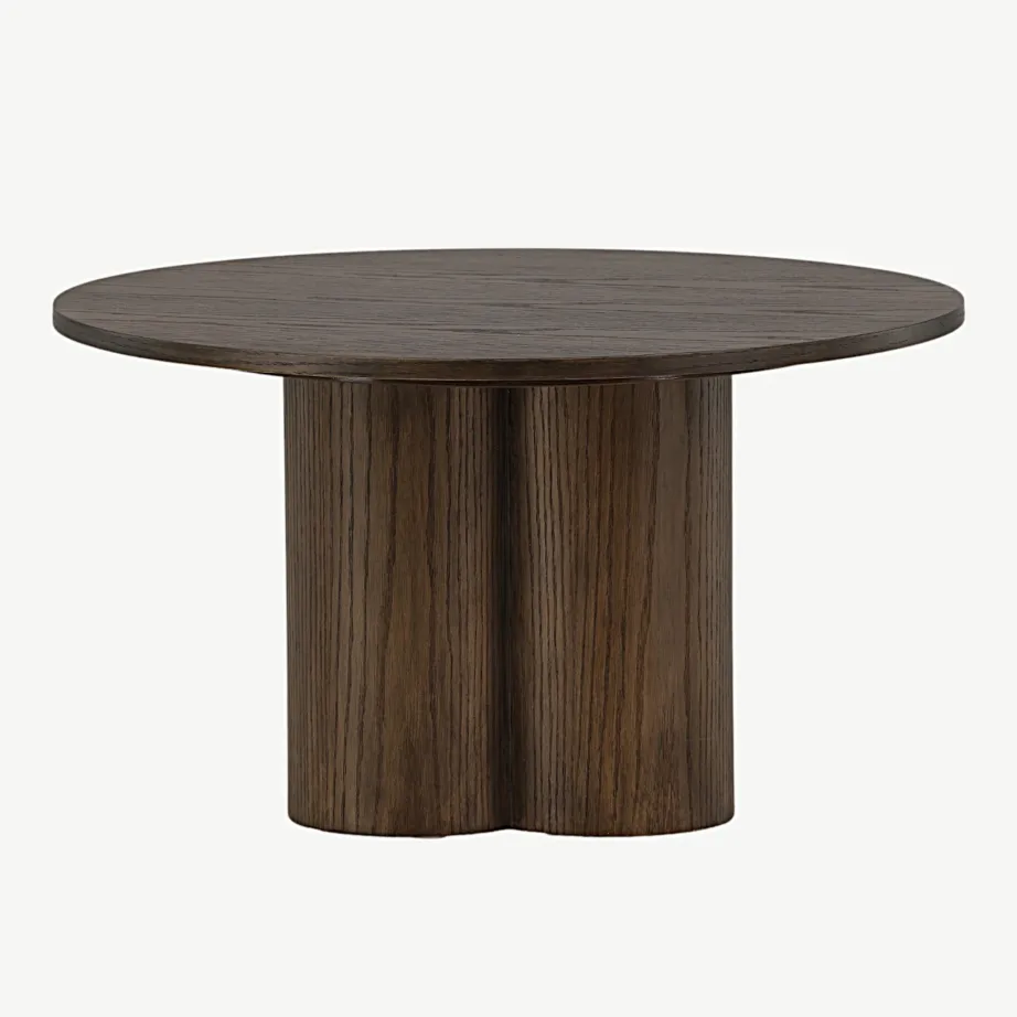 Olivia ümar mokkatooni MDF-spooniga diivanilaud, ø80 cm, 15009-103 – 3