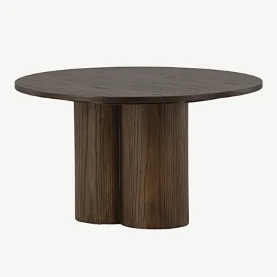 Olivia ümar mokkatooni MDF-spooniga diivanilaud, ø80 cm - 15009-103