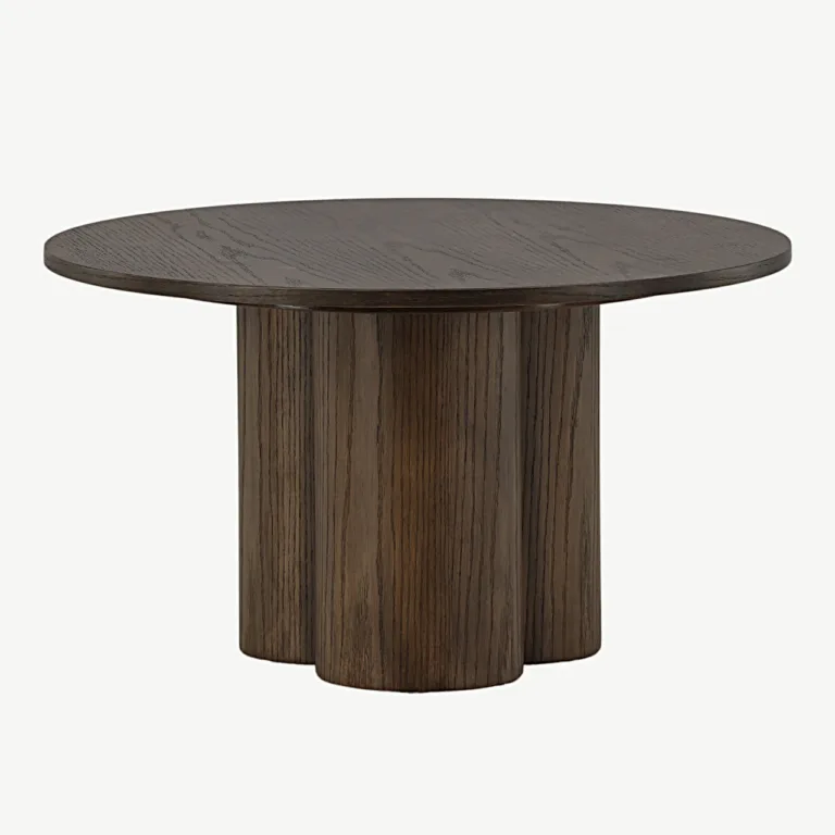 Olivia ümar mokkatooni MDF-spooniga diivanilaud, ø80 cm - 15009-103