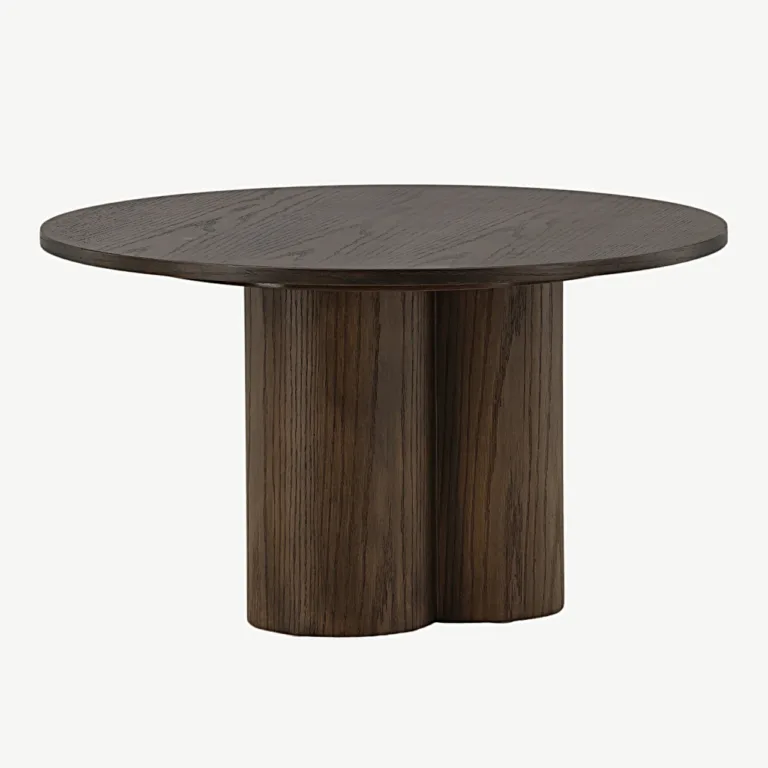 Olivia ümar mokkatooni MDF-spooniga diivanilaud, ø80 cm - 15009-103