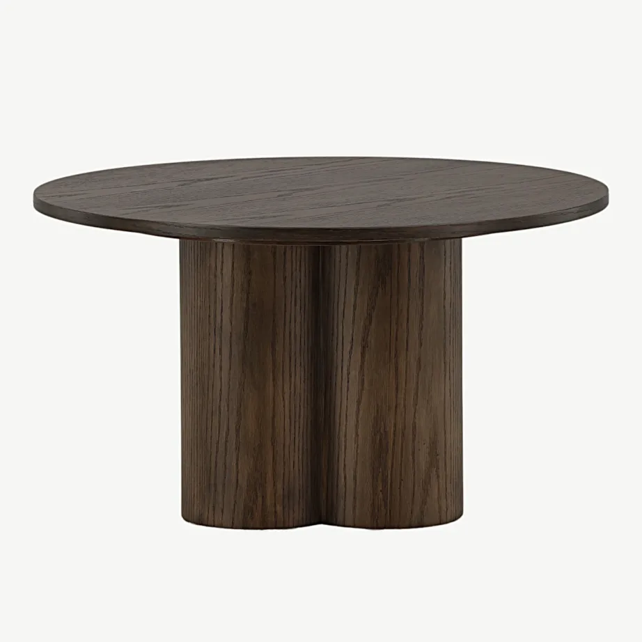 Olivia ümar mokkatooni MDF-spooniga diivanilaud, ø80 cm, 15009-103 – 6