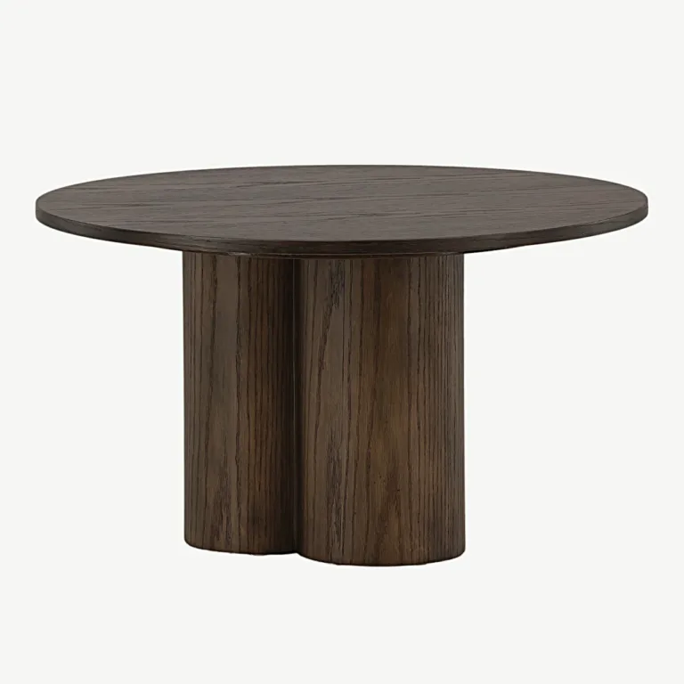 Olivia ümar mokkatooni MDF-spooniga diivanilaud, ø80 cm - 15009-103