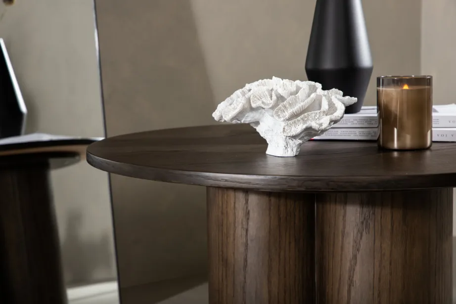 Olivia ümar mokkatooni MDF-spooniga diivanilaud, ø80 cm, 15009-103 – 9