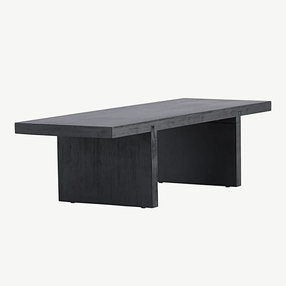 Mustast kummipuidust Yakunik diivanilaud (120×38 cm, MDF), 15009-111