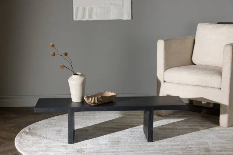 Mustast kummipuidust Yakunik diivanilaud (120×38 cm, MDF) - 15009-111