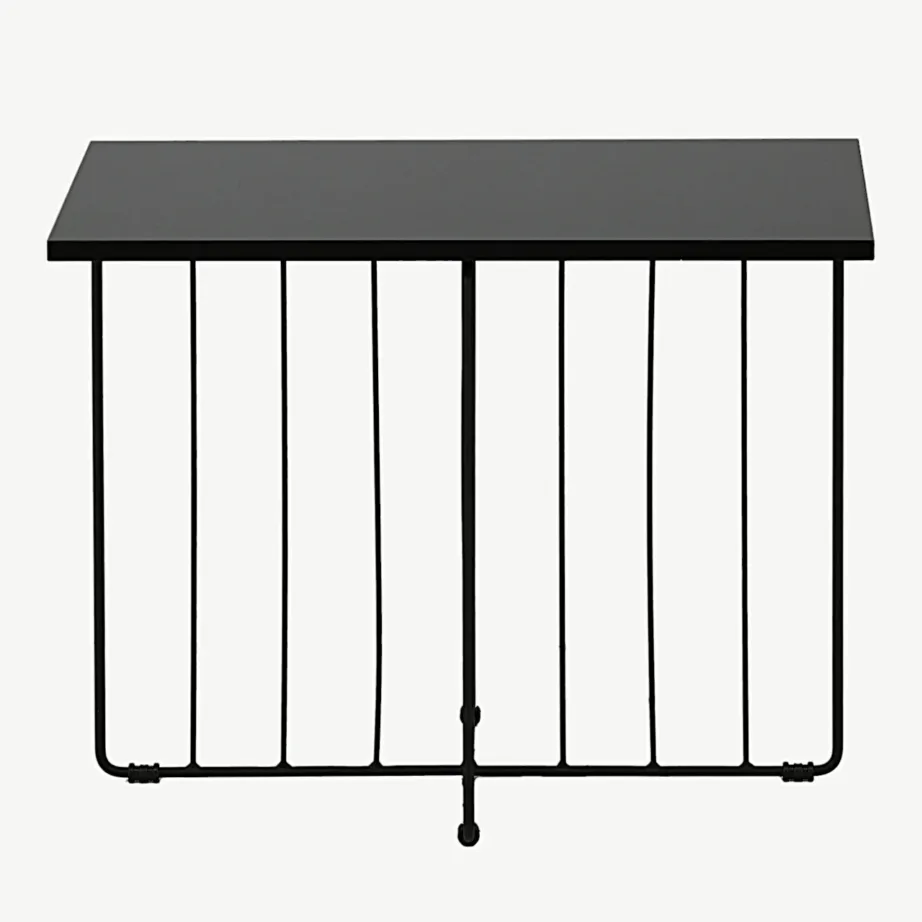 Daytoni must diivanilaud terasjalgadega (60 × 60 cm, MDF ja teras), 15009-130 – 2