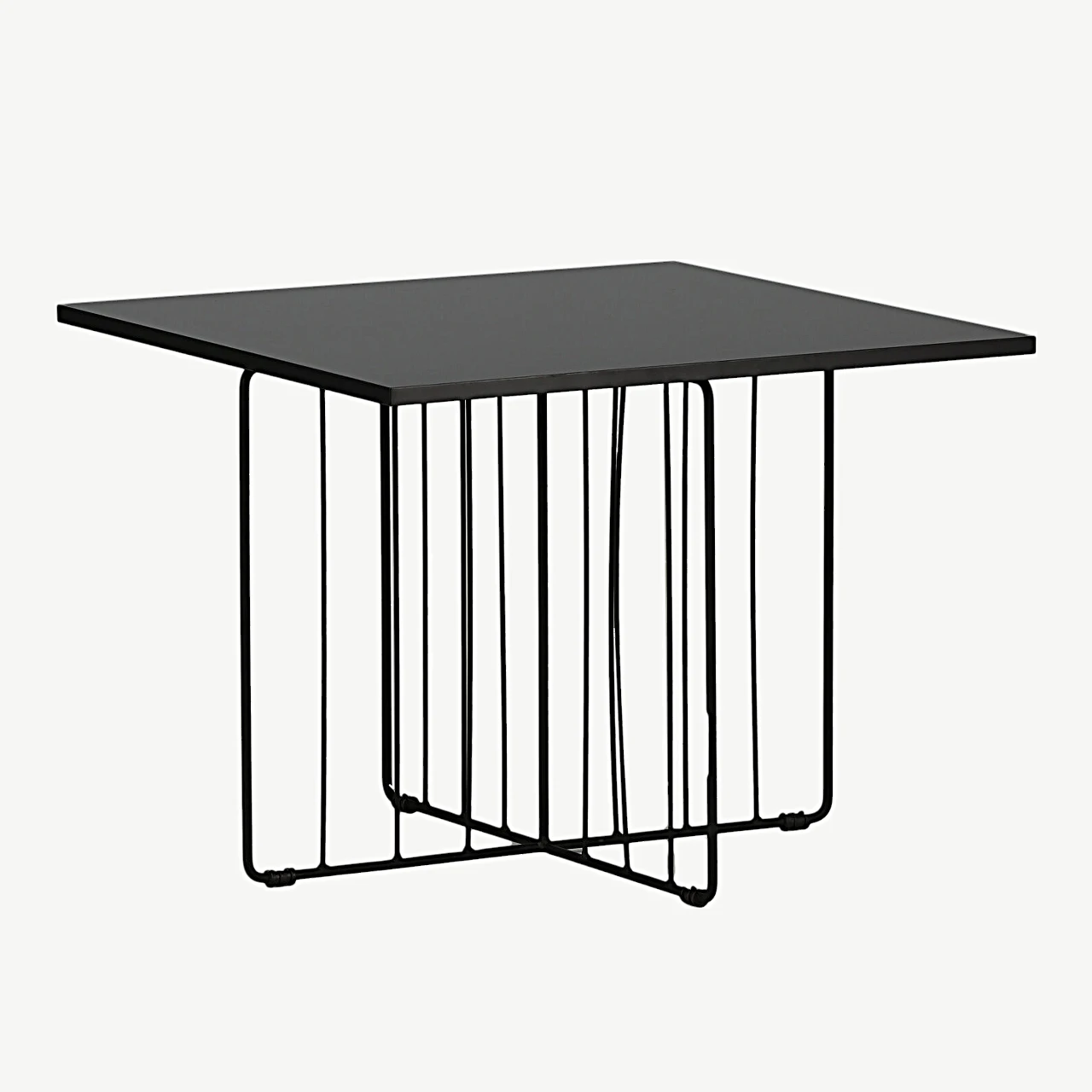 Daytoni must diivanilaud terasjalgadega (60 × 60 cm, MDF ja teras) - 15009-130