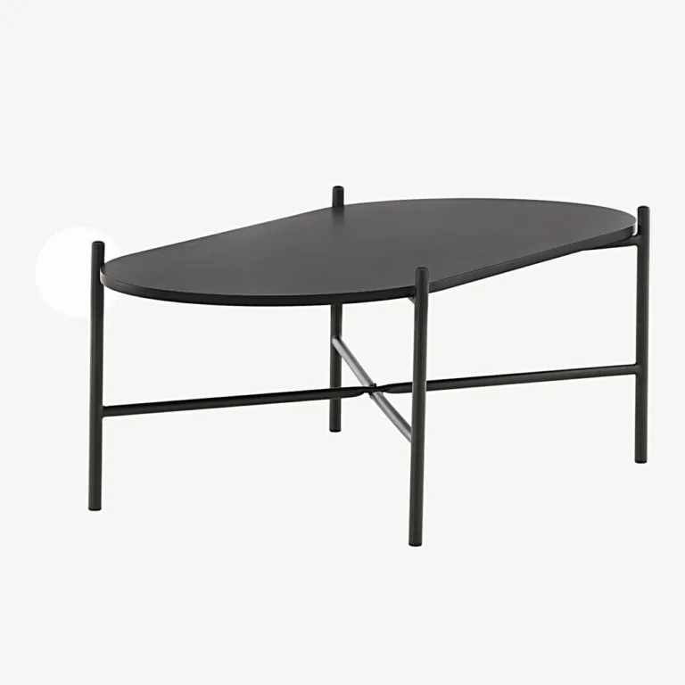 Must ovaalne diivanilaud Pueblo (MDF-ist, teras, 120 × 60 cm) - 15009-140
