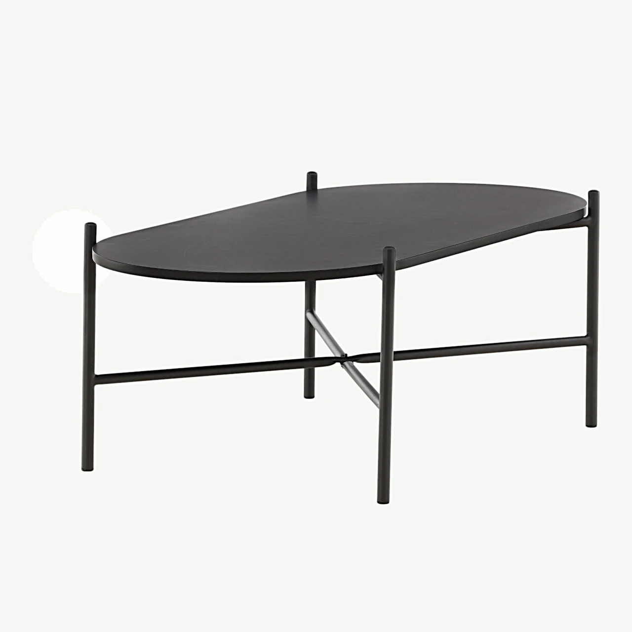 Must ovaalne diivanilaud Pueblo (MDF-ist, teras, 120 × 60 cm) - 15009-140