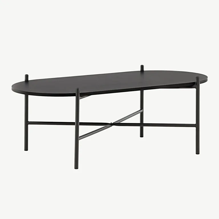 Must ovaalne diivanilaud Pueblo (MDF-ist, teras, 120 × 60 cm) - 15009-140