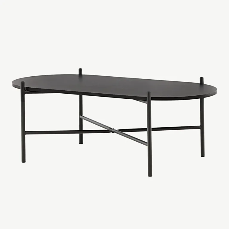 Must ovaalne diivanilaud Pueblo (MDF-ist, teras, 120 × 60 cm) - 15009-140